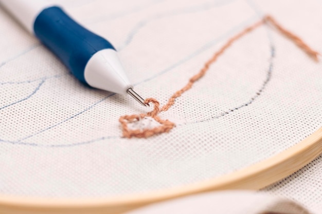 detal haftu w zbliżeniu